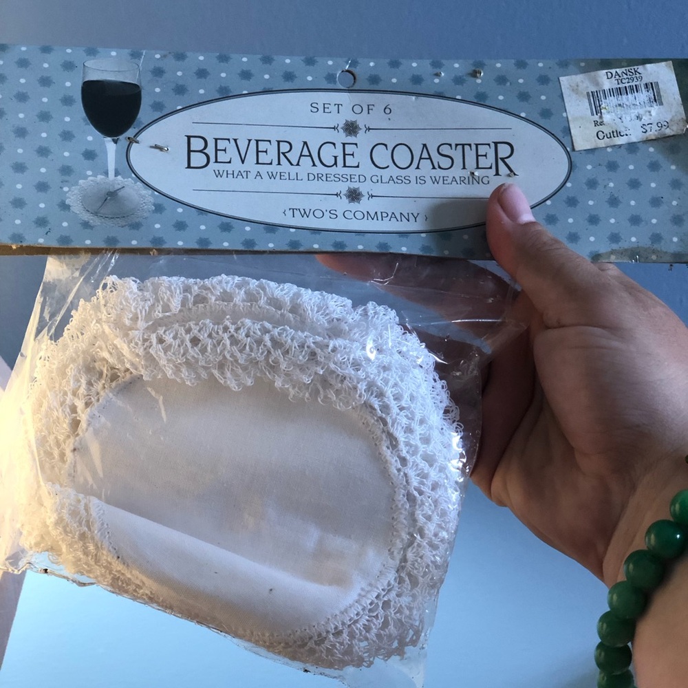 Vintage Style Lace Stemware Coasters – Set of 6
